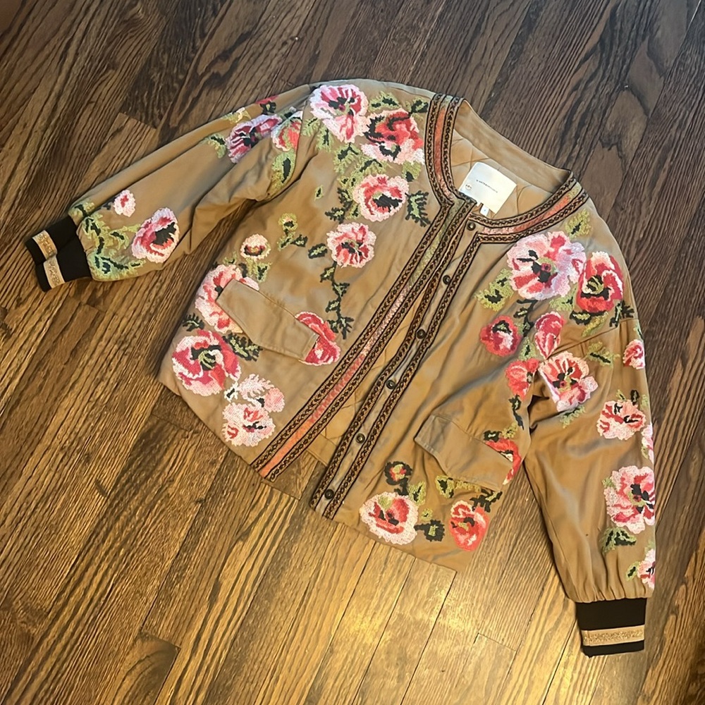ANTHROPOLOGIE NEEDLEPOINT BOMBER JACKET - Picture 2 of 14
